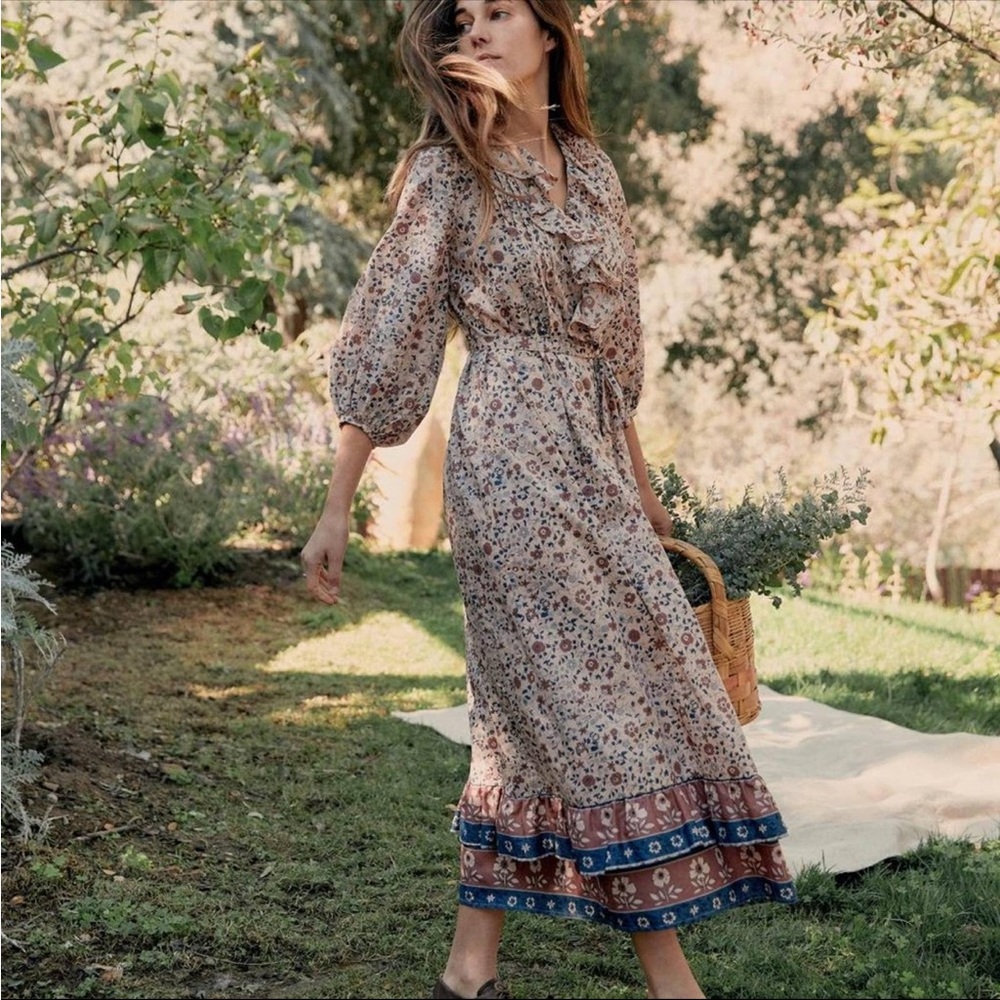 NWT Christy Dawn The Plum Dress in Sand Anemone Vine Size S